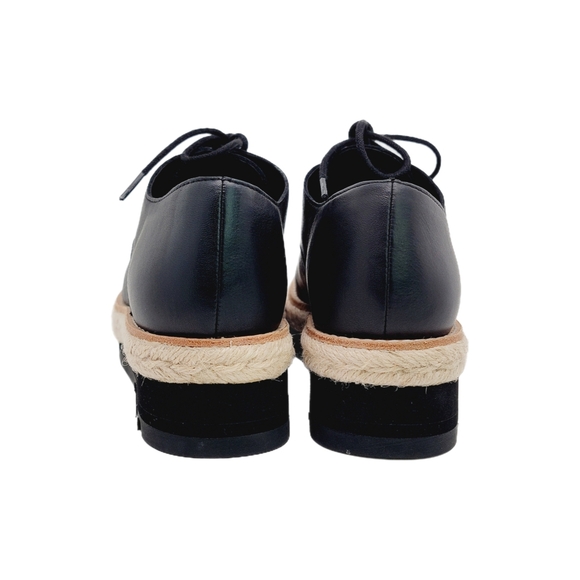 Eileen Fisher Smooth Leather Platform Oxford Espadrille Size 5 - Picture 5 of 8